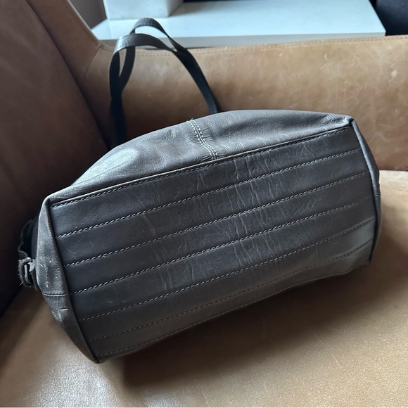 Cowboys bag grey leather messenger shoulder bag short handles work mailer unisex - Picture 9 of 16